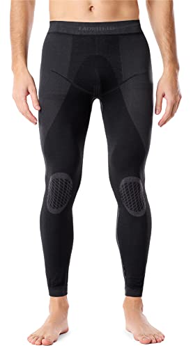 Ladeheid Lange Unterhosen Herren Thermounterwäsche Thermoaktiv Leggings Männer LAGI002 (Schwarz/Graphite, S) von Ladeheid