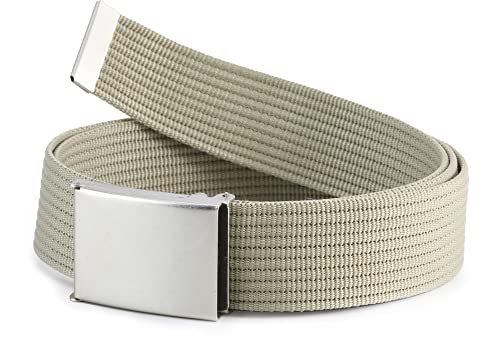 Ladeheid Herren Gürtel männlich Stoffgürtel Sackleinen P90 (Beige, 180 cm x 4 cm) von Ladeheid