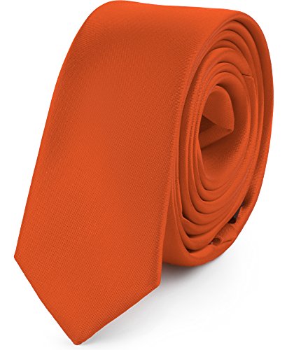 Ladeheid Herren Schmale Krawatte SP-5 (150cm x 5cm, Dunkel orange) von Ladeheid