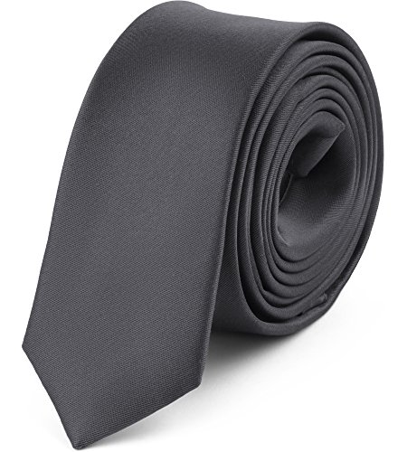 Ladeheid Herren Schmale Krawatte SP-5 (150cm x 5cm, Graphit) von Ladeheid