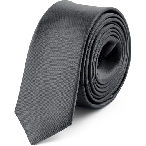 Ladeheid Herren Schmale Krawatte SP-5 (150cm x 5cm, Graphit18) von Ladeheid