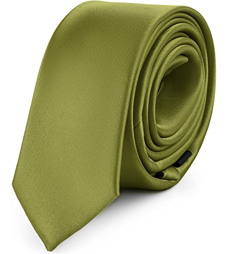 Ladeheid Herren Schmale Krawatte SP-5 (150cm x 5cm, Olive) von Ladeheid