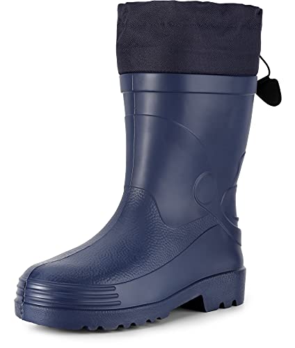 Ladeheid Herren federleichte Eva Thermo Gummistiefel warm mit Stulpe gefüttert LA-892 (Navy, 41 EU) von Ladeheid