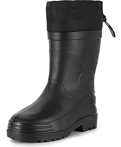 Ladeheid Herren federleichte Eva Thermo Gummistiefel warm mit Stulpe gefüttert LA-892 (Schwarz, 47 EU) von Ladeheid