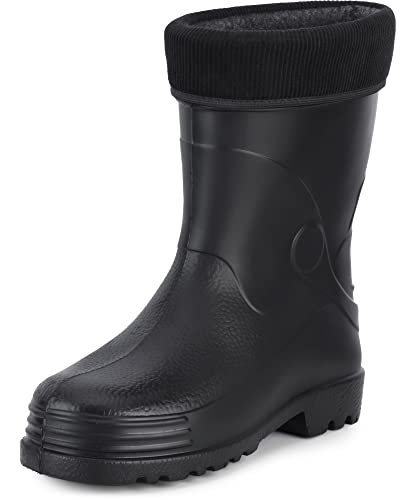 Ladeheid Herren federleichte EVA Thermo Gummistiefel gefüttert LA-893 (Schwarz, 47 EU) von Ladeheid