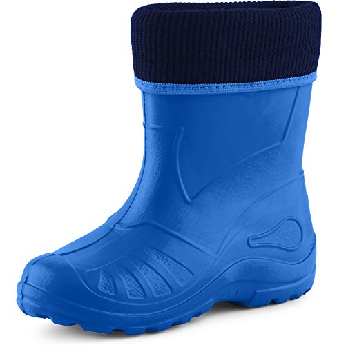 Ladeheid Kinder Mädchen Jungen Federleichte Eva Thermo Gummistiefel Gefüttert KL058 (Blau, 33 EU) von Ladeheid