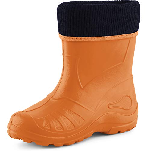 Ladeheid Kinder Mädchen Jungen Federleichte Eva Thermo Gummistiefel Gefüttert KL058 (Orange, 33 EU) von Ladeheid