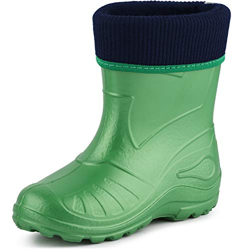 Ladeheid Kinder Mädchen Jungen Federleichte Eva Thermo Gummistiefel Gefüttert KL058 (Smaragdgrün, 34 EU) von Ladeheid