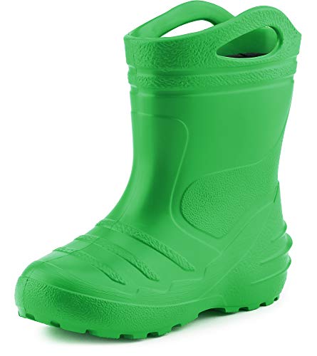 Ladeheid Kinder Mädchen Jungen federleichte Eva Thermo Gummistiefel gefüttert KL051 (Grün, 34 EU) von Ladeheid