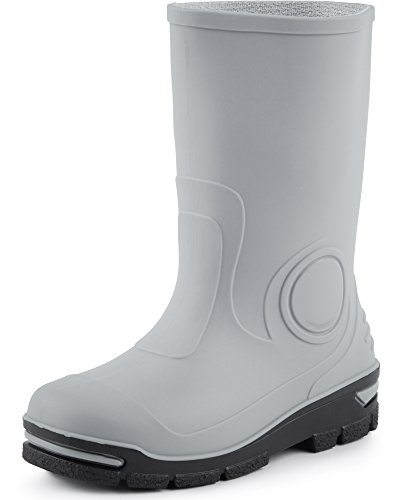 Ladeheid Gummistiefel Kinder bequeme Regenschuhe Sommer hohe Regenstiefel für Jungen und Mädchen LARB012 (Grau, 25 26 EU) von Ladeheid