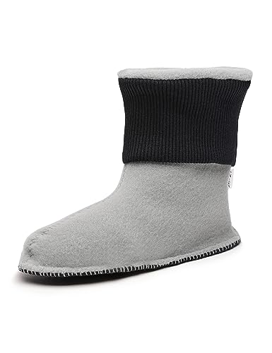 Ladeheid Kinder Gummistiefel Stiefelsocken Innenschuh Wärmende Socken für Regenstiefel LA-CA-10 LA-CA-11 (Schwarz, 32/33 EU) von Ladeheid