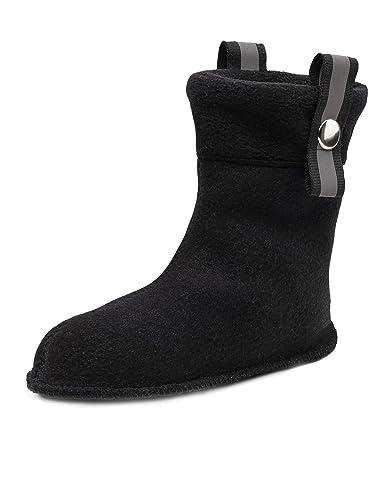 Ladeheid Kinder Gummistiefel Stiefelsocken mit Verschluss Wärmende Socken für Regenstiefel LA-CA-01 LA-CA-03 LA CA-04 (Schwarz, 22/23 EU) von Ladeheid