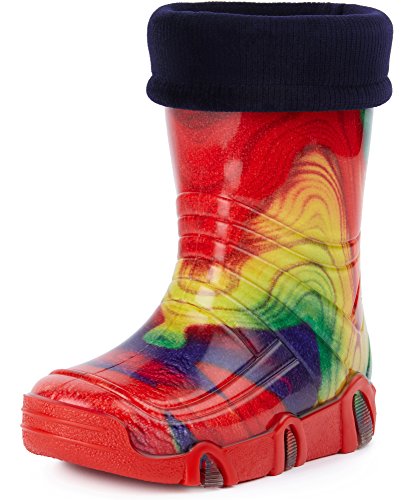 Ladeheid Kinder Mädchen Jungen Gummistiefel gefüttert Swk 19 (Mehrfarbig Regenbogen, 21/22 EU) von Ladeheid