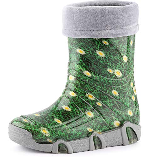 Ladeheid Kinder Mädchen Jungen Gummistiefel gefüttert Swk 102 (Gras, 21/22 EU) von Ladeheid