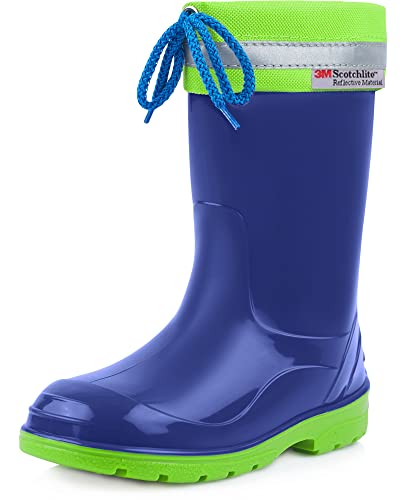 Ladeheid Kinder Gummistiefel mit Stulpe Regenstiefel für Jungen und Mädchen LA-972 (Blau/Grün, 21 EU) von Ladeheid