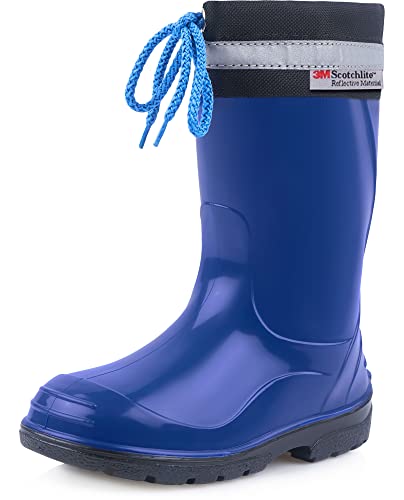 Ladeheid Kinder Gummistiefel mit Stulpe Regenstiefel für Jungen und Mädchen LA-972 (Blau/Schwarz, 32 EU) von Ladeheid