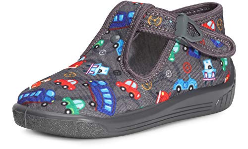 Ladeheid Kinder Hausschuhe LARW001 (Dunkelgrau Autos, 19 EU) von Ladeheid