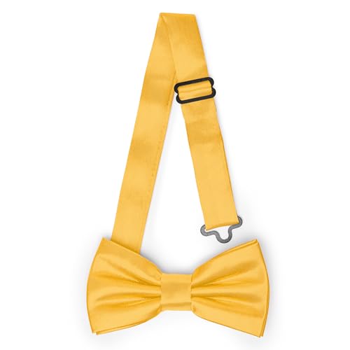Ladeheid Kinder Jungen Fliege - Vorgebunden, Einstellbares Band, Glänzendes Design, Ideal für Hochzeit, Geburtstag, Einschulung - Strapazierfähig & Stilvoll BKS (10cm x 5cm, Honig) von Ladeheid