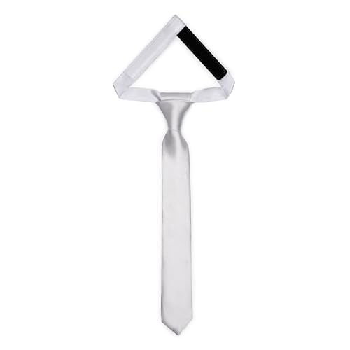 Ladeheid Kinder Krawatte für Jungen - Eleganter glänzender Look, Vorgebunden mit einem Klettverschluß, Perfekt für besondere Anlässe - Stilvolle Ansteckkrawatte TKS (31cm x 4cm, Silber) von Ladeheid