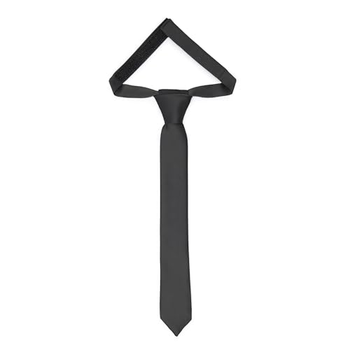 Ladeheid Kinder Krawatte für Jungen - Eleganter matter Look, Vorgebunden mit einem Klettverschluß, Perfekt für besondere Anlässe - Stilvolle Ansteckkrawatte TKM (31cm x 4cm, Schwarz) von Ladeheid