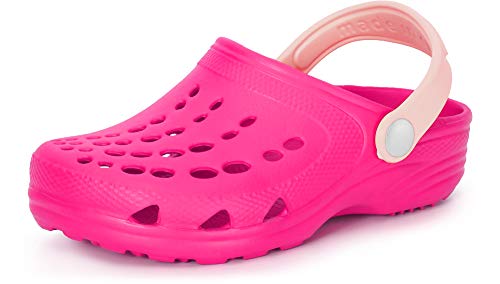 Ladeheid Kinder Mädchen Jungen Eva Clogs Gartenclogs Gartenschuhe LA-CA-06 (Fuchsie/Puderrosa, 26/27 EU) von Ladeheid