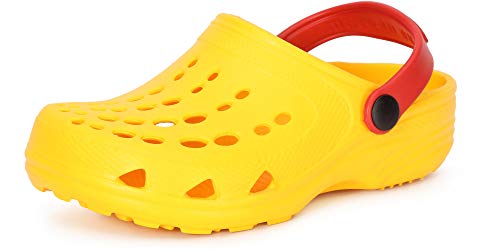 Ladeheid Kinder Mädchen Jungen Eva Clogs Gartenclogs Gartenschuhe LA-CA-06 (Gelb/Rot, 22/23 EU) von Ladeheid