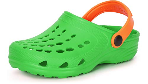 Ladeheid Kinder Mädchen Jungen Eva Clogs Gartenclogs Gartenschuhe LA-CA-06 (Grün/Orange, 22/23 EU) von Ladeheid