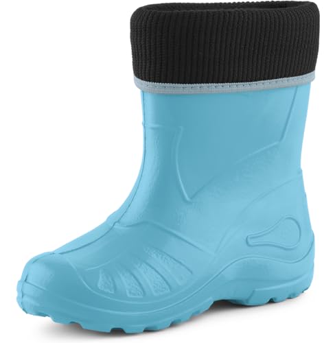 Ladeheid Kinder Mädchen Jungen Federleichte Eva Thermo Gummistiefel Gefüttert KL058 (Hellblau, 23 EU) von Ladeheid