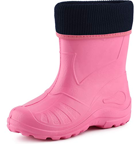 Ladeheid Kinder Mädchen Jungen Federleichte Eva Thermo Gummistiefel Gefüttert KL058 (Hellrosa, 27 EU) von Ladeheid