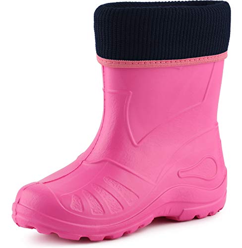 Ladeheid Kinder Mädchen Jungen Federleichte Eva Thermo Gummistiefel Gefüttert KL058 (Rosa, 29 EU) von Ladeheid