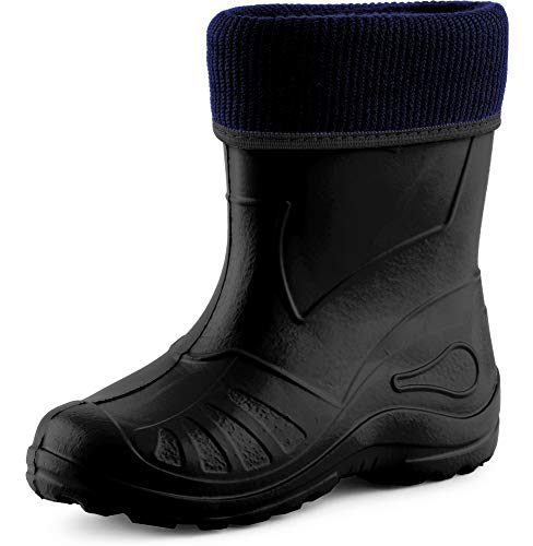 Ladeheid Kinder Mädchen Jungen Federleichte Eva Thermo Gummistiefel Gefüttert KL058 (Schwarz, 29 EU) von Ladeheid