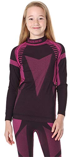 Ladeheid Kinder Mädchen Jungen Thermoaktives Langarm Shirt LASS0007 (Schwarz/Rosa, 158-164) von Ladeheid