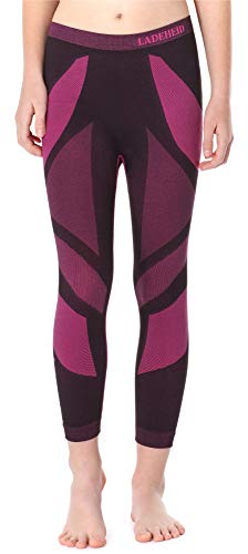 Ladeheid Kinder Mädchen Jungen Thermoaktive Lange Unterhose LASS0009 (Schwarz/Rosa, 158-164) von Ladeheid