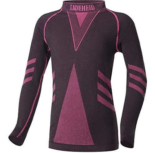 Ladeheid Thermounterwäsche Kinder Funktionsunterwäsche Thermoaktives Langarm Shirt Skiunterwäsche LAGI007 (Schwarz/Rosa, 122-128) von Ladeheid