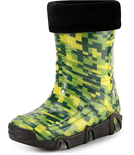 Ladeheid Kinder Mädchen Jungen Gummistiefel Gefüttert Swk2021 (Muster-43, 21/22 EU) von Ladeheid