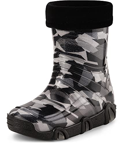 Ladeheid Kinder Mädchen Jungen Gummistiefel Gefüttert Swk2021 (Muster-45, 23/24 EU) von Ladeheid