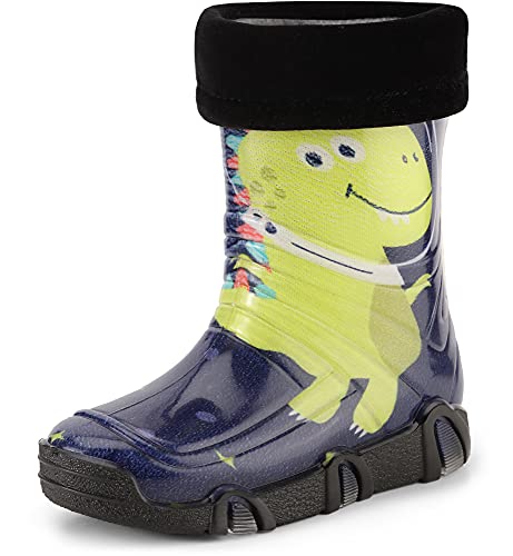 Ladeheid Kinder Mädchen Jungen Gummistiefel Gefüttert Swk2021 (Muster-47, 21/22 EU) von Ladeheid