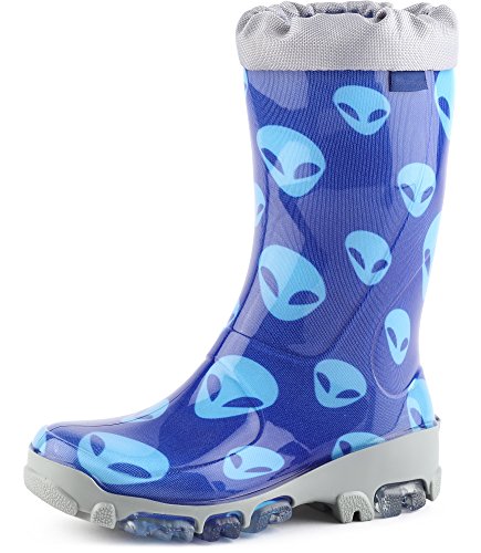 Ladeheid Gummistiefel Kinder bequeme und wasserdichte Regenschuhe für Jungen und Mädchen LARB015 (Blau Geist, 21 22 EU) von Ladeheid