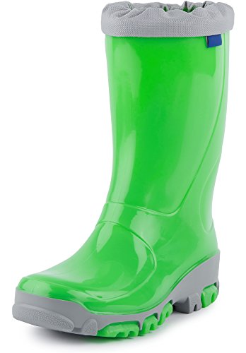 Ladeheid Gummistiefel Kinder bequeme und wasserdichte Regenschuhe für Jungen und Mädchen LARB015 (Grün, 23 24 EU) von Ladeheid