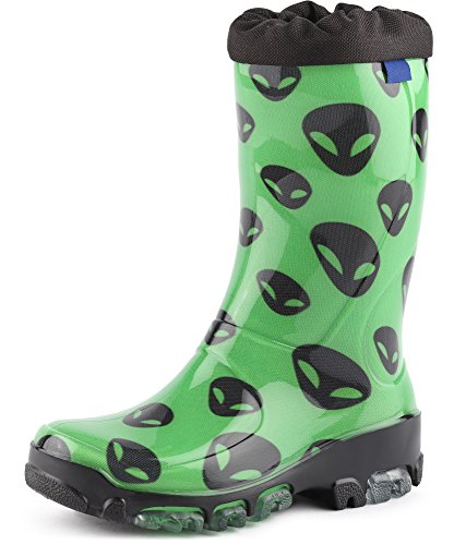 Ladeheid Gummistiefel Kinder bequeme und wasserdichte Regenschuhe für Jungen und Mädchen LARB015 (Grün Geist, 23 24 EU) von Ladeheid