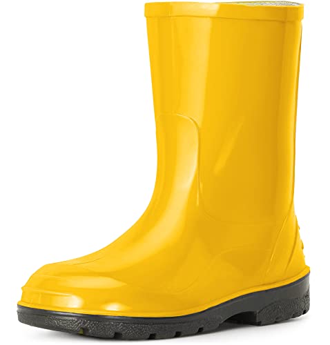 Ladeheid Gummistiefel Kinder Hohe wasserdichte Regenstiefel für Jungen und Mädchen LA-939 (Gelb, 21 EU) von Ladeheid