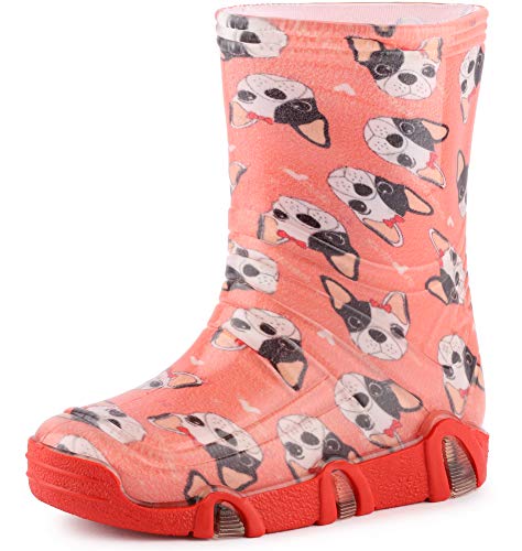 Ladeheid Kinder Mädchen Jungen Gummistiefel SwkBW 206 (Pink Hunde, 25/26 EU) von Ladeheid