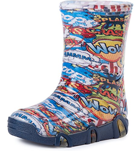 Ladeheid Kinder Mädchen Jungen Gummistiefel SwkBW 25 (Mehrfarbig Wow, 25/26 EU) von Ladeheid