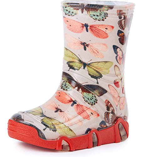 Ladeheid Kinder Mädchen Jungen Gummistiefel SwkBW 28 (Schmetterling, 27/28 EU) von Ladeheid