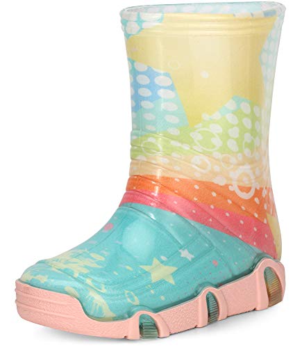 Ladeheid Kinder Mädchen Jungen Gummistiefel SwkBW31 (Türkis Muster-31, 25/26 EU) von Ladeheid