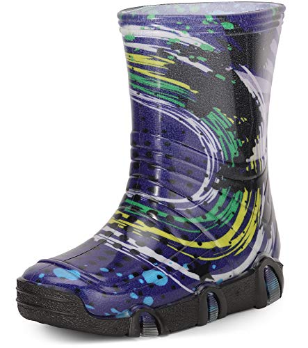 Ladeheid Kinder Mädchen Jungen Gummistiefel SwkBW35 (Marineblau Muster-35, 21/22 EU) von Ladeheid