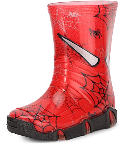 Ladeheid Kinder Mädchen Jungen Gummistiefel SwkBW39 (Rot Spinnen 39, 23/24 EU) von Ladeheid