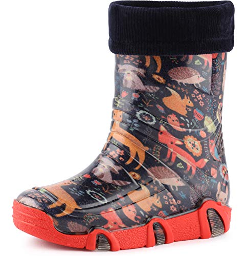 Ladeheid Kinder Mädchen Jungen Gummistiefel gefüttert Swk 204 (Marine Tiere, 21/22 EU) von Ladeheid