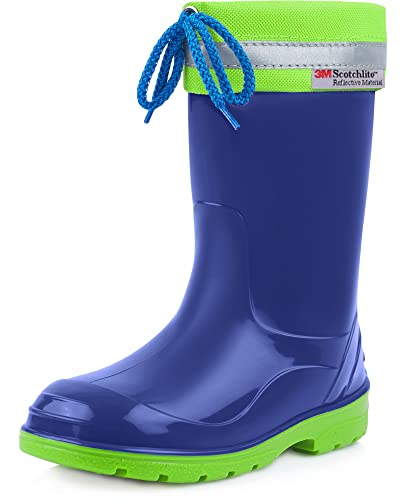 Ladeheid Kinder Gummistiefel mit Stulpe Regenstiefel für Jungen und Mädchen LA-972 (Blau/Grün, 22 EU) von Ladeheid