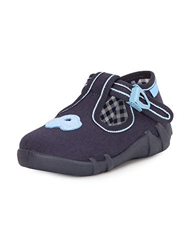 Ladeheid Kinder Mädchen Jungen Hausschuhe Schlapfen LARB001 (Marineblau Auto, 19 EU) von Ladeheid